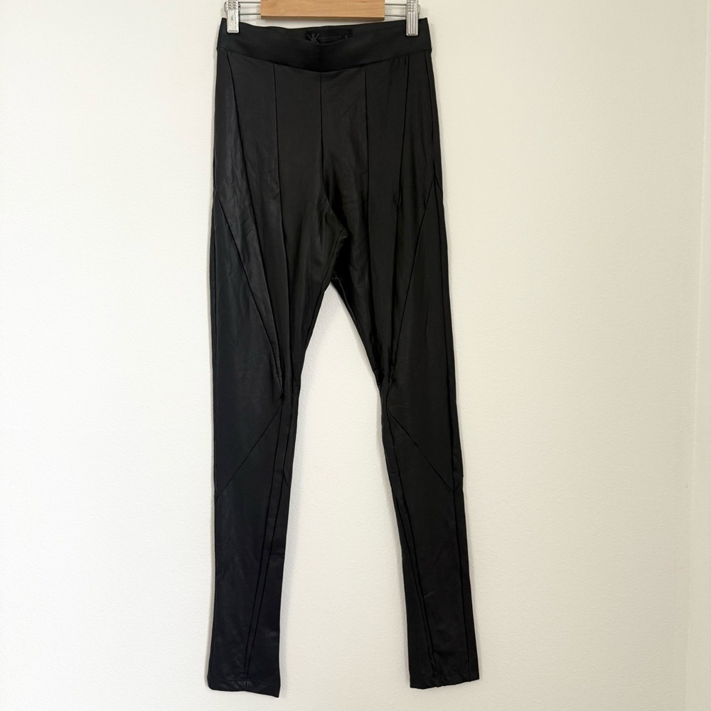 Kardashian Kollection Women's Black Leggings Size S Casual Wear Faux Leather